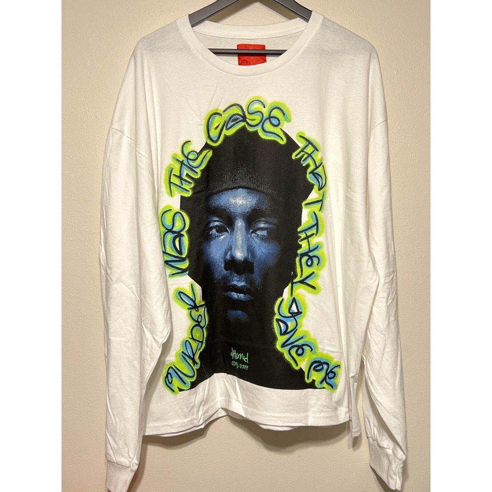 4Hunnid Snoop Dogg Murder Was The Case Long Sleeve Tee XXL White Hip Hop